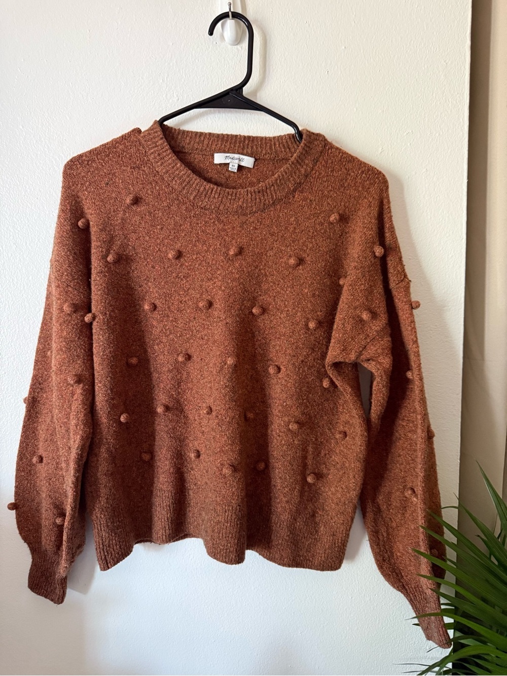 Madewell Rust Pom-Pom Knit Sweater